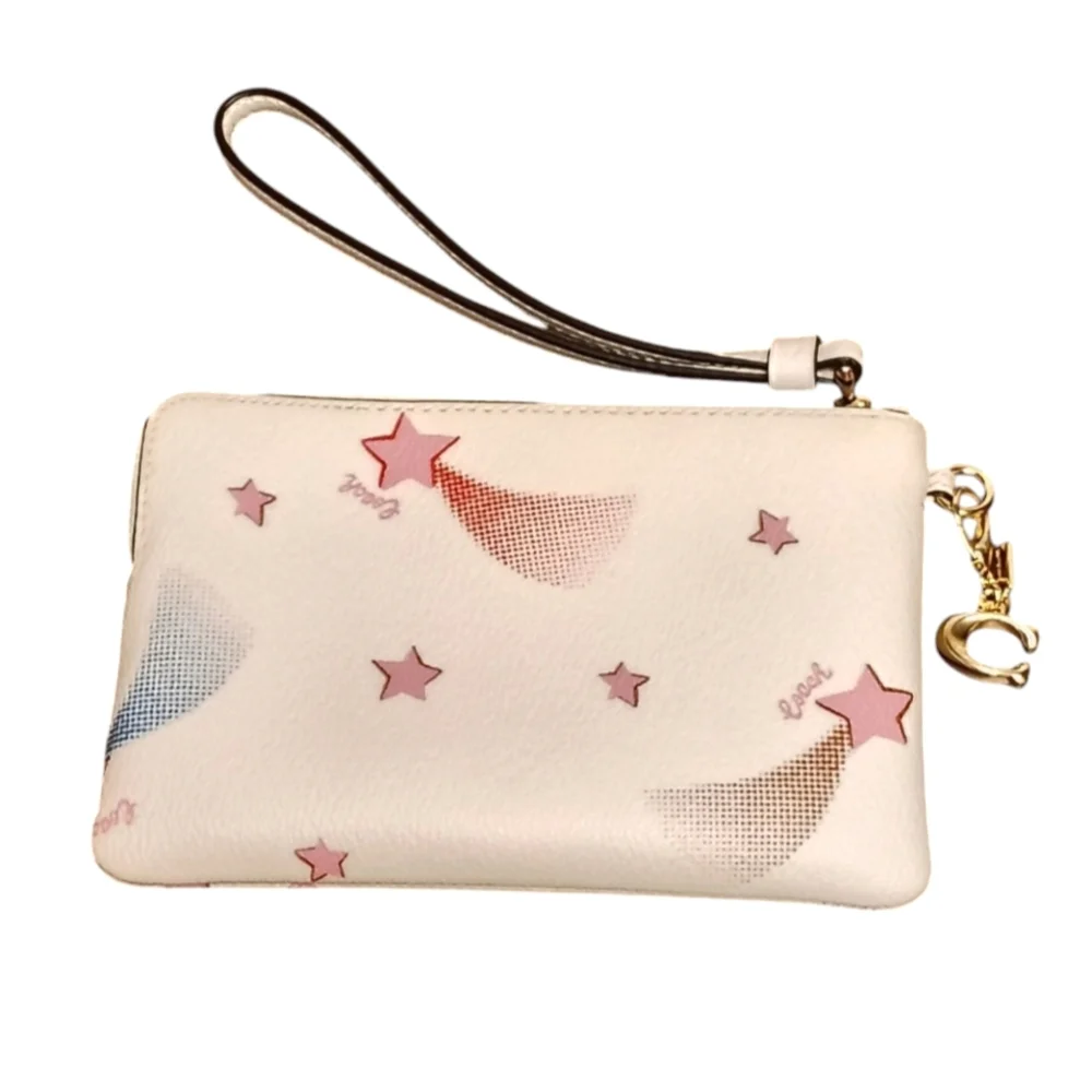 Like New COACH Shooting Stars Logo Zip Wristlet